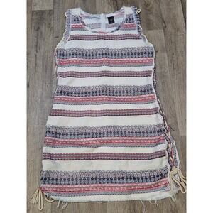 Ethereal by Paper Moon Dress Sleeveless Mini Casual Fringe Striped Large 080‎